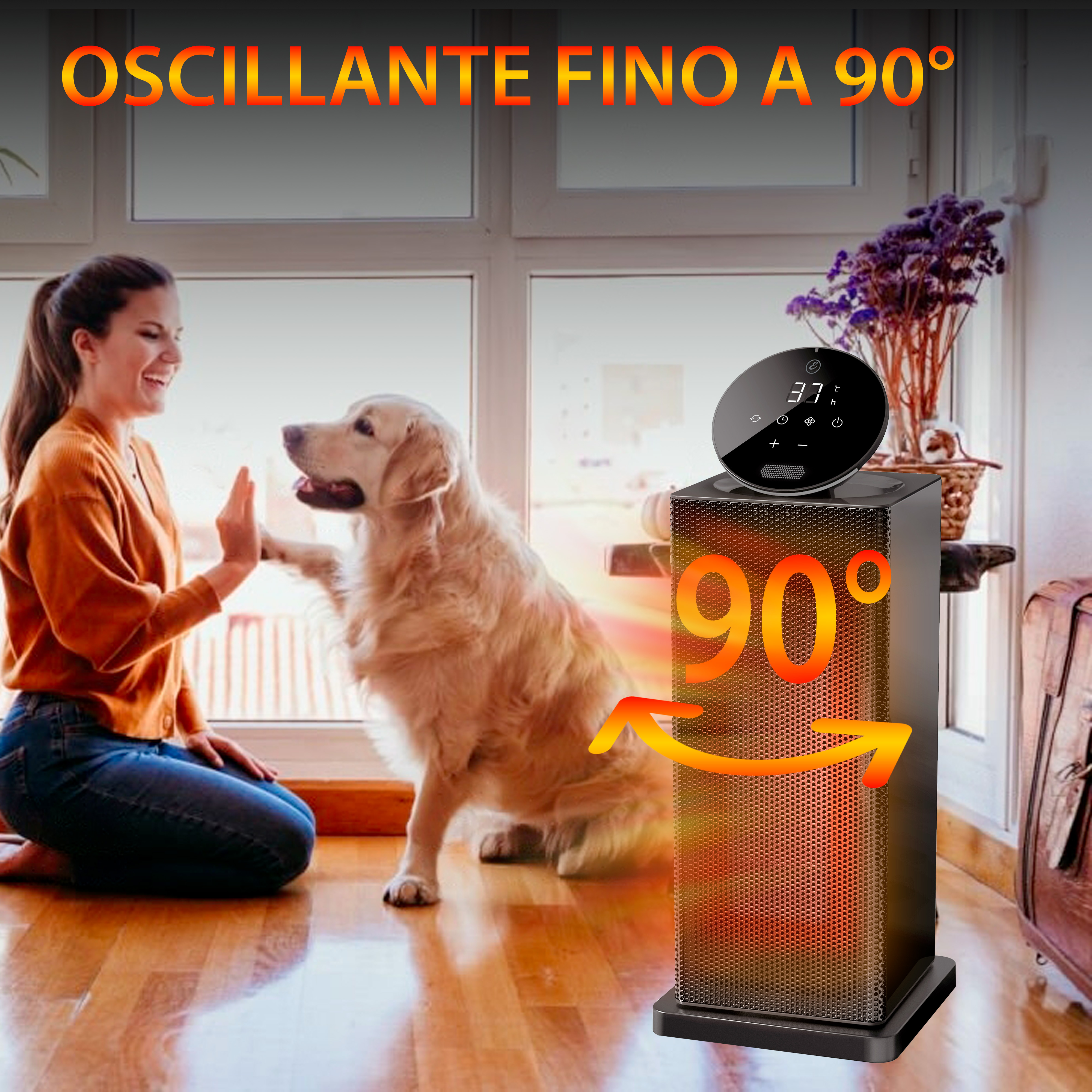 Stufetta Elettrica A Basso Consumo 1000W - Termoventilatore Ceramico PTC, 2 Modalità, Protezioni Sicurezza